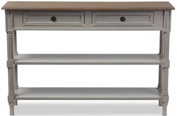 Rustic French Country Sofa Table with Drawers