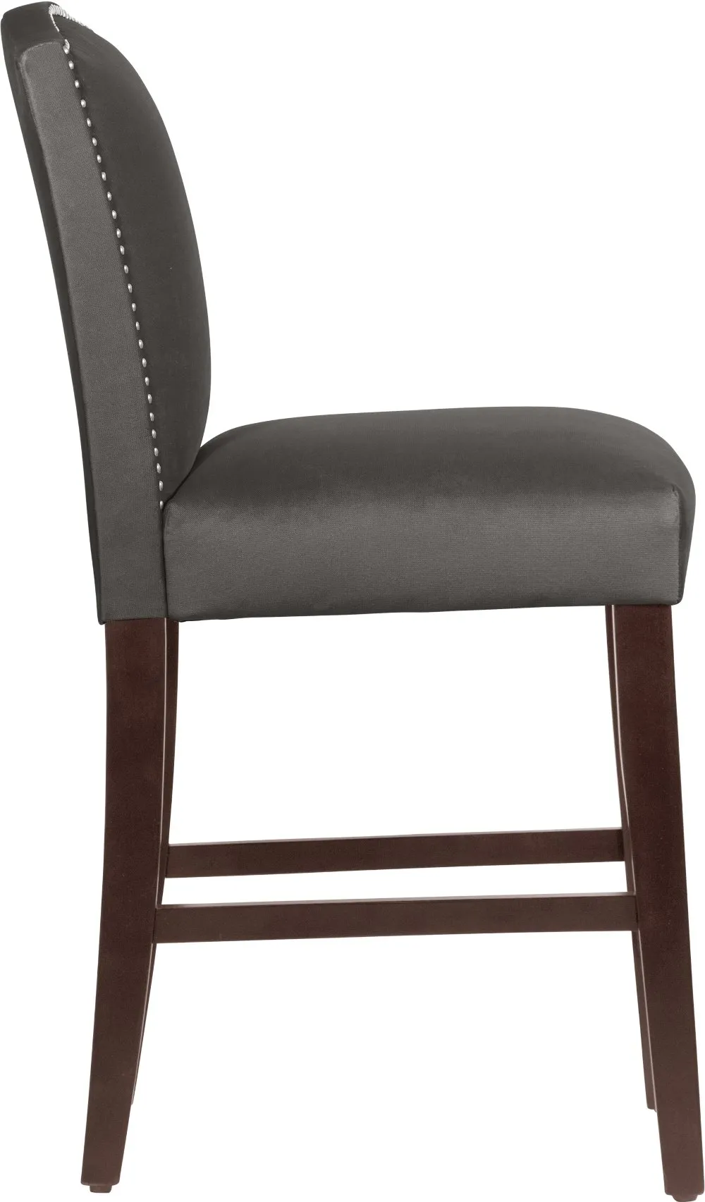 Theo Dark Brown Nail Button Back Counter Stool- Skyline Furniture