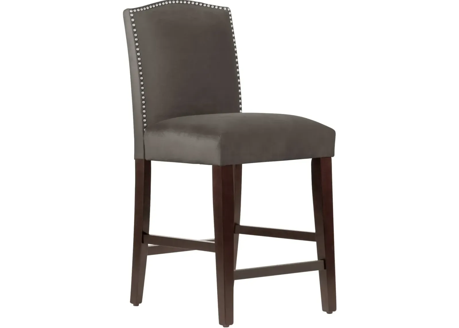 Theo Dark Brown Nail Button Back Counter Stool- Skyline Furniture