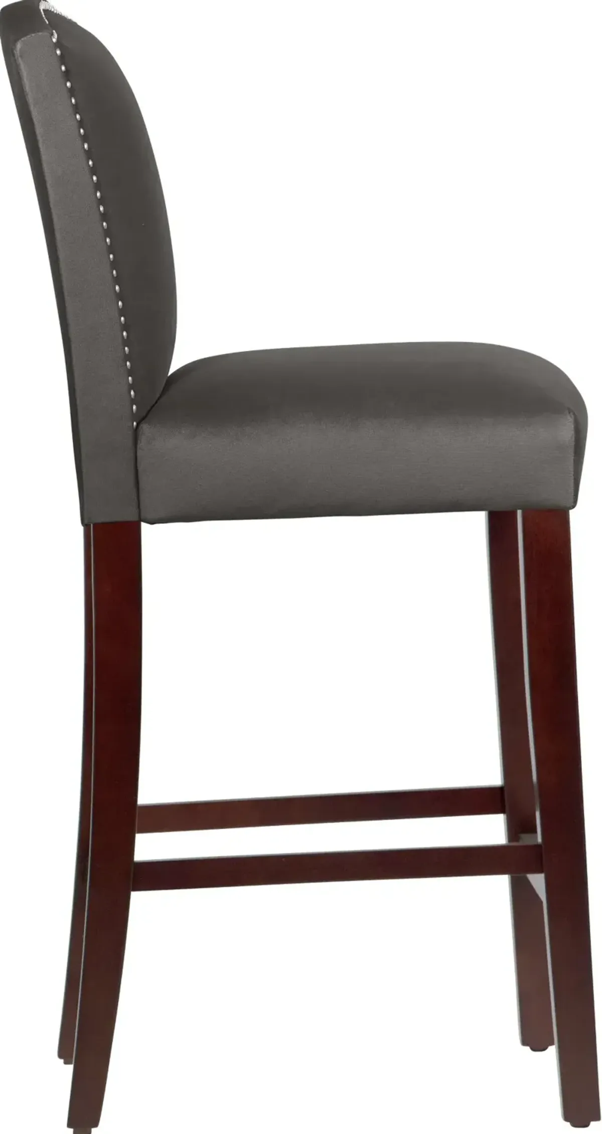 Theo Dark Brown Nail Button Back Bar Stool- Skyline Furniture