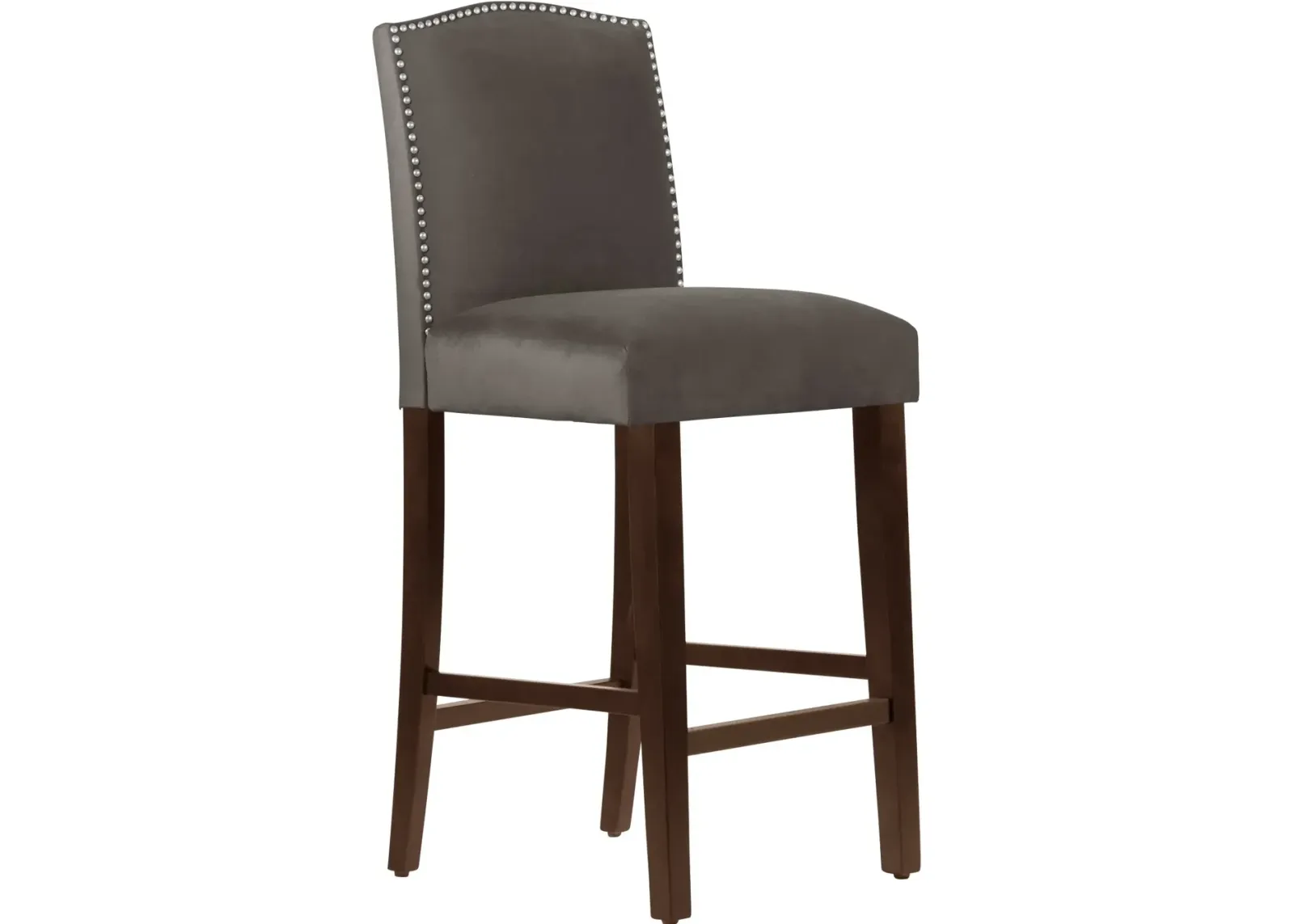 Theo Dark Brown Nail Button Back Bar Stool- Skyline Furniture