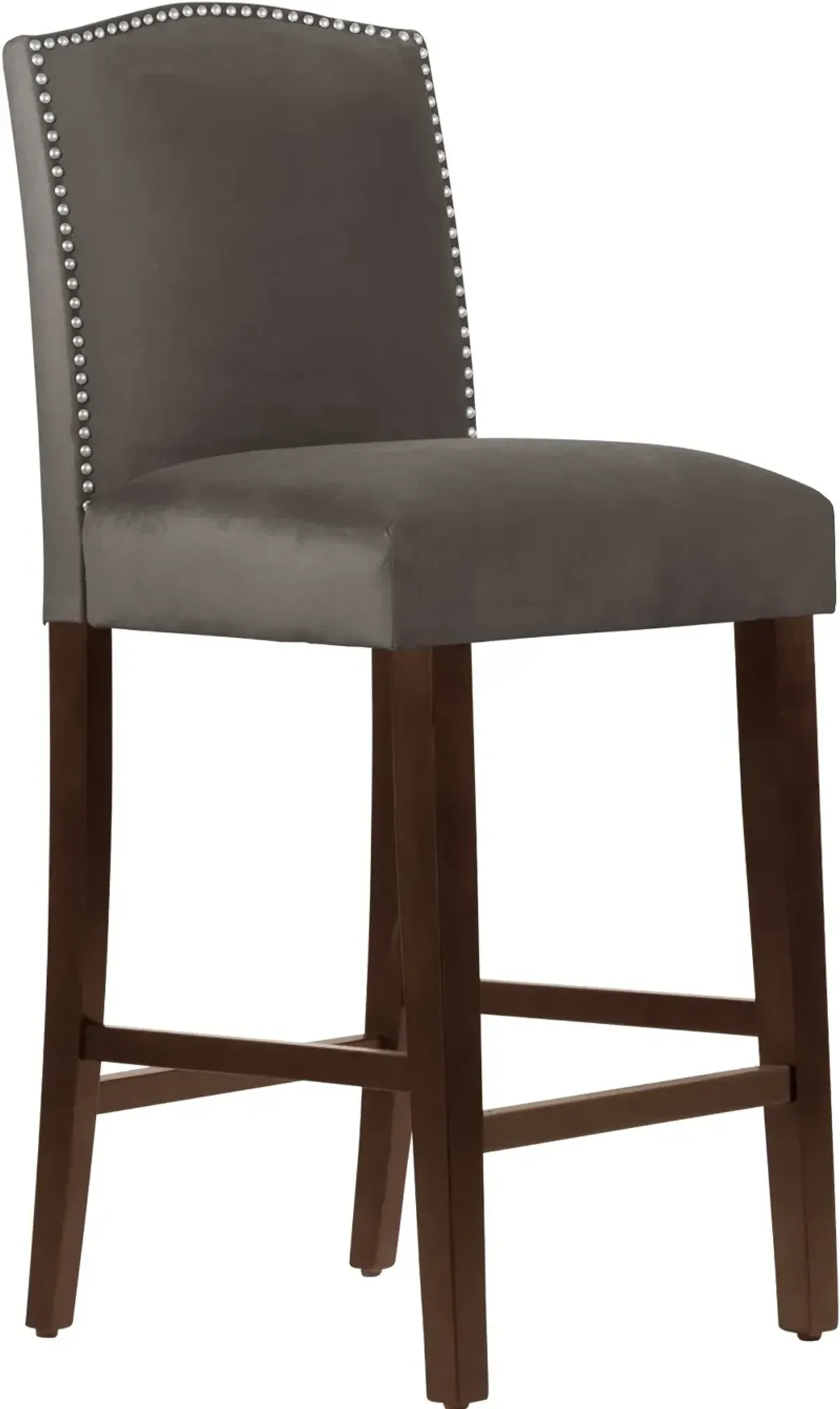 Theo Dark Brown Nail Button Back Bar Stool- Skyline Furniture