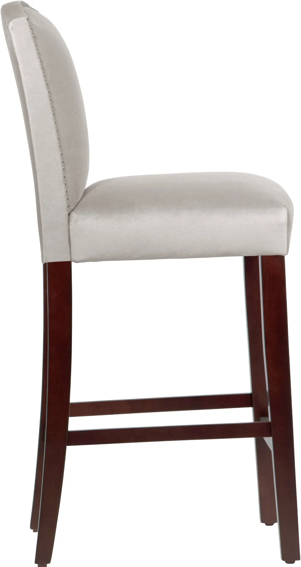 Theo Light Gray Nail Button Back Bar Stool- Skyline Furniture