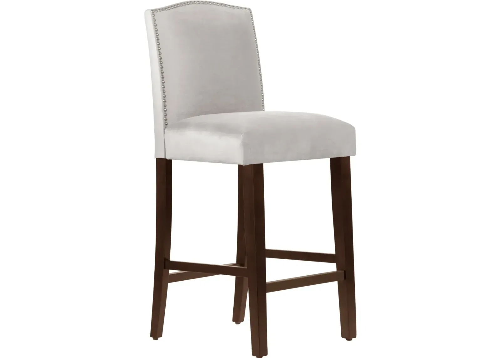 Theo Light Gray Nail Button Back Bar Stool- Skyline Furniture