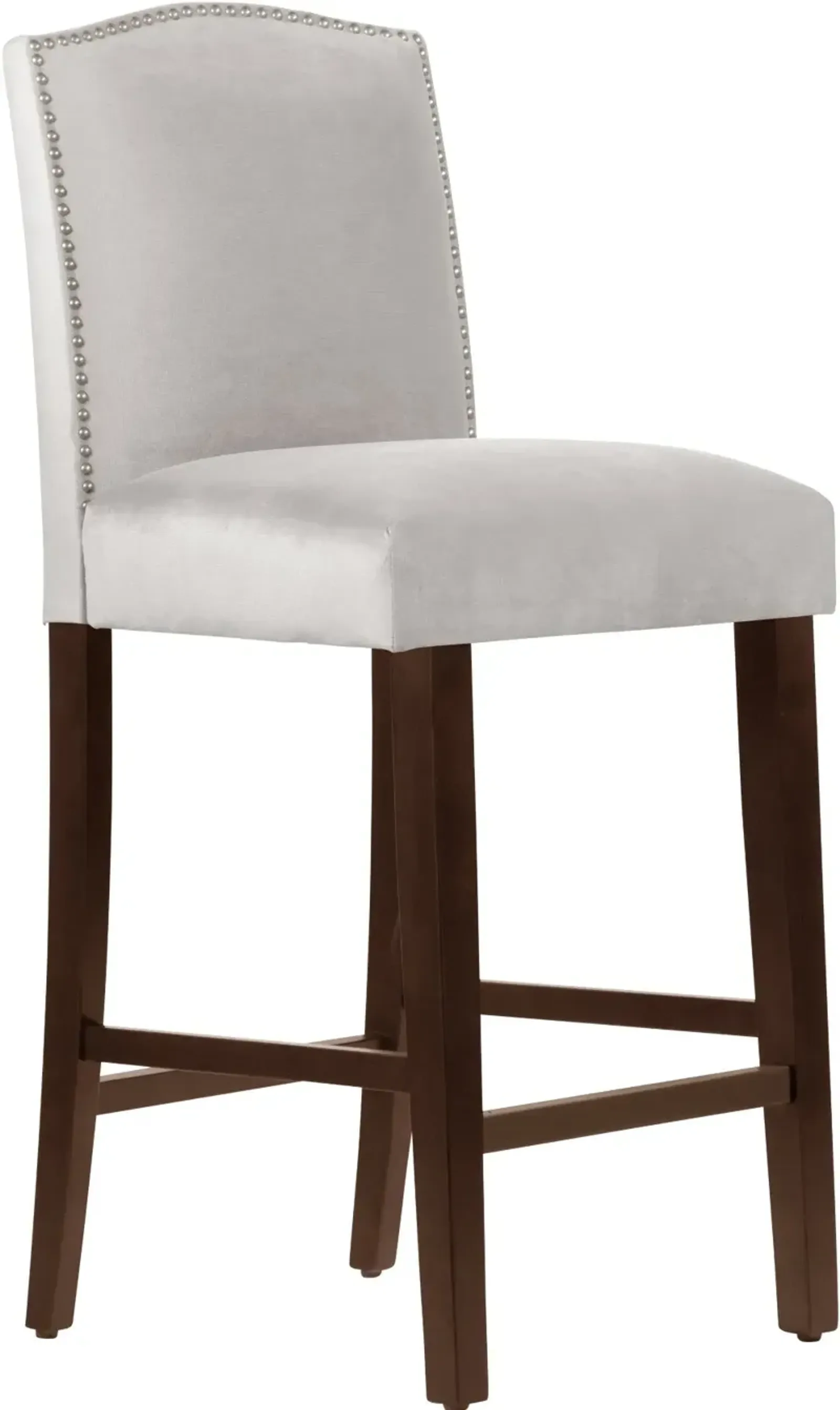 Theo Light Gray Nail Button Back Bar Stool- Skyline Furniture