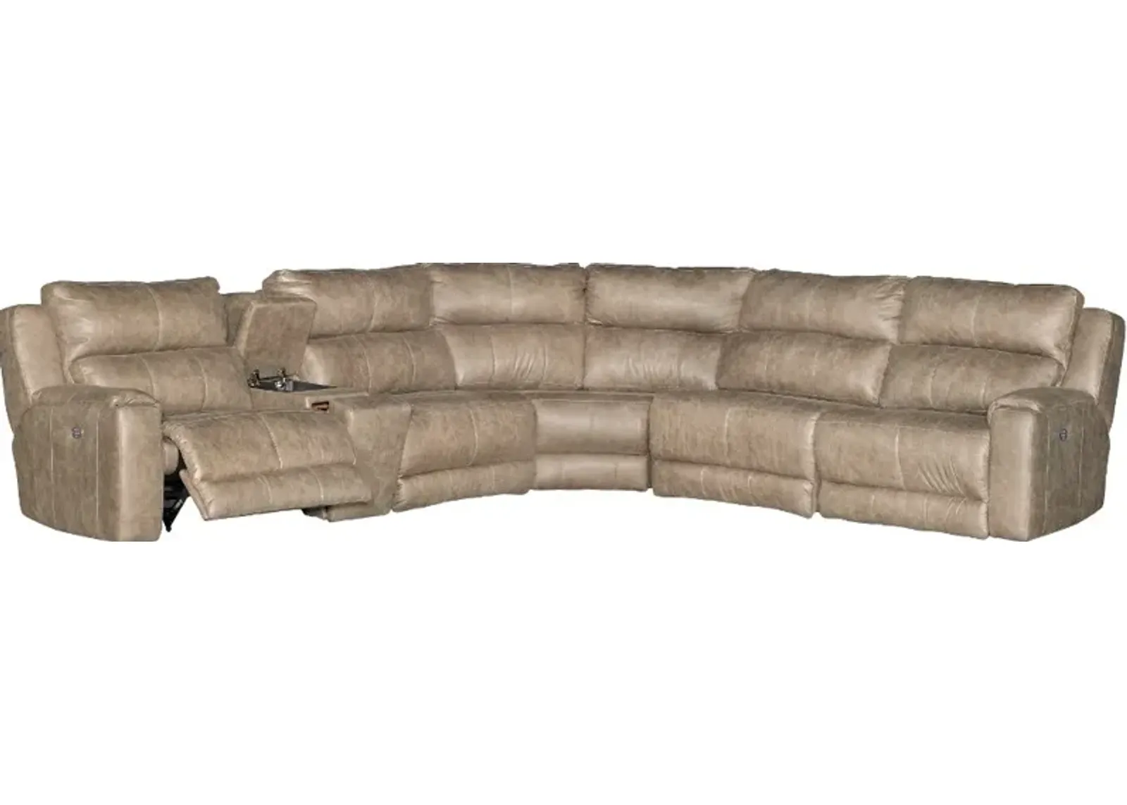 Dazzle Taupe 6 Piece Power Reclining Sectional