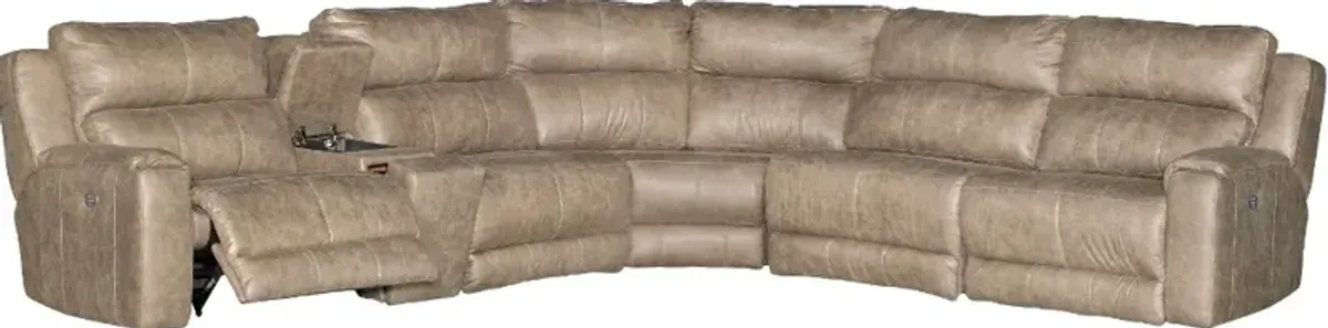 Dazzle Taupe 6 Piece Power Reclining Sectional