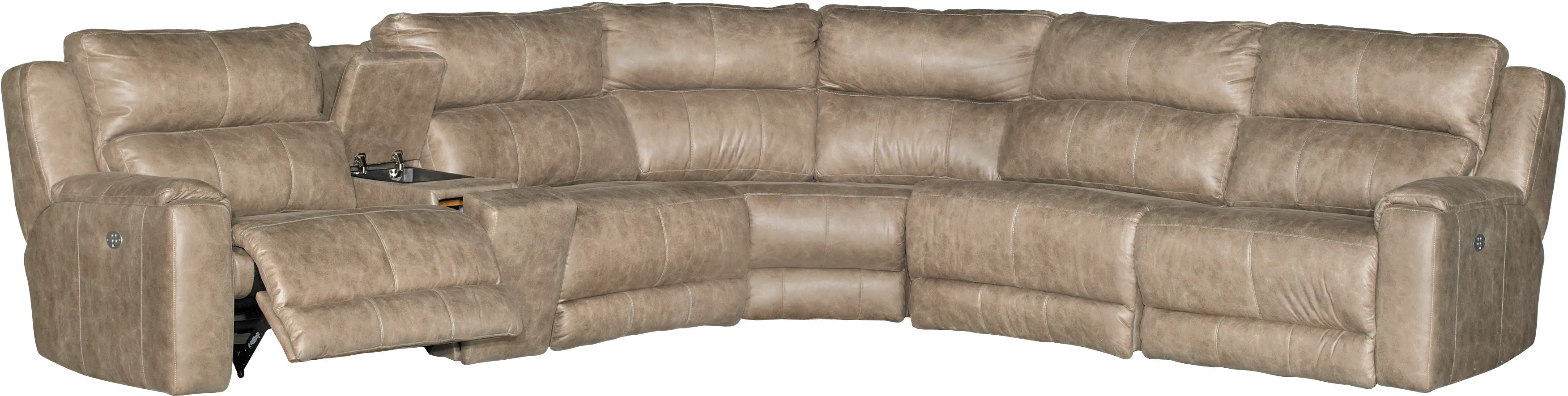 Dazzle Taupe 6 Piece Power Reclining Sectional