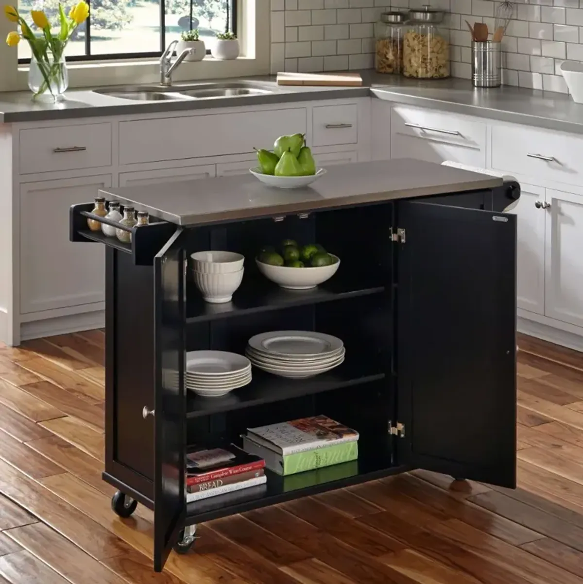 Black Stainless Top Kitchen Cart - Liberty