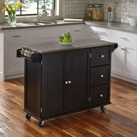 Black Stainless Top Kitchen Cart - Liberty
