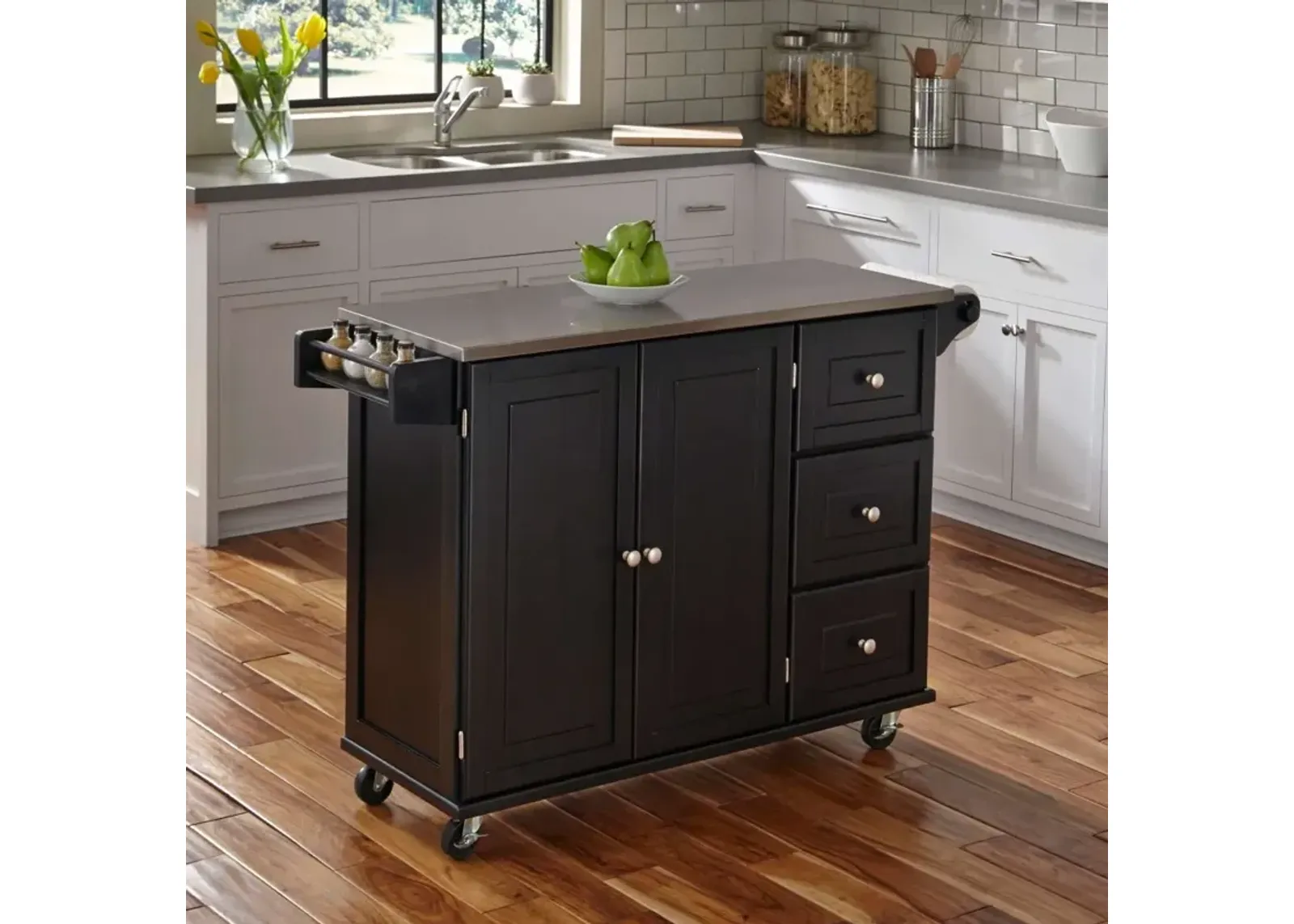 Black Stainless Top Kitchen Cart - Liberty