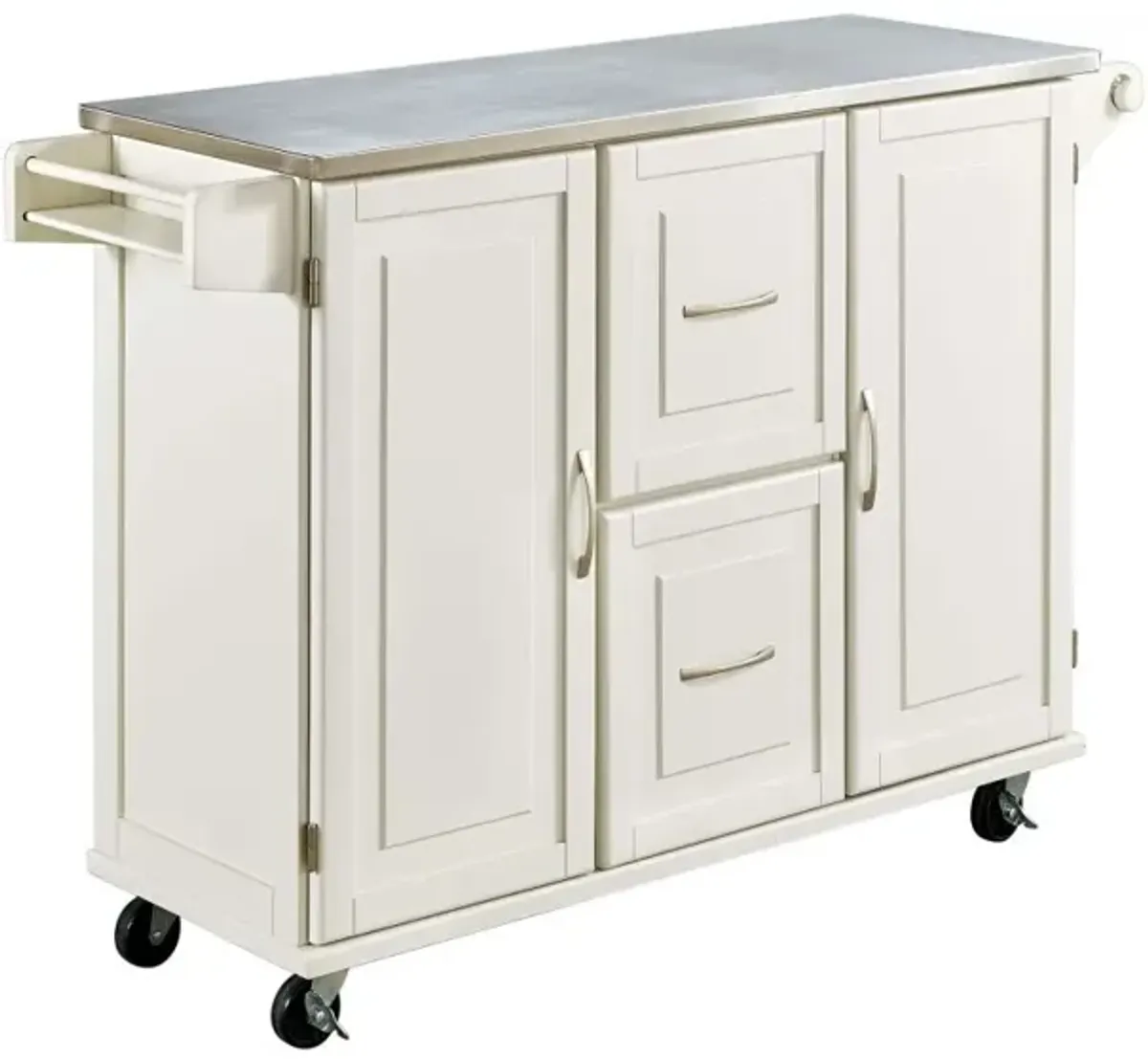 White Stainless Top Kitchen Cart - Patriot