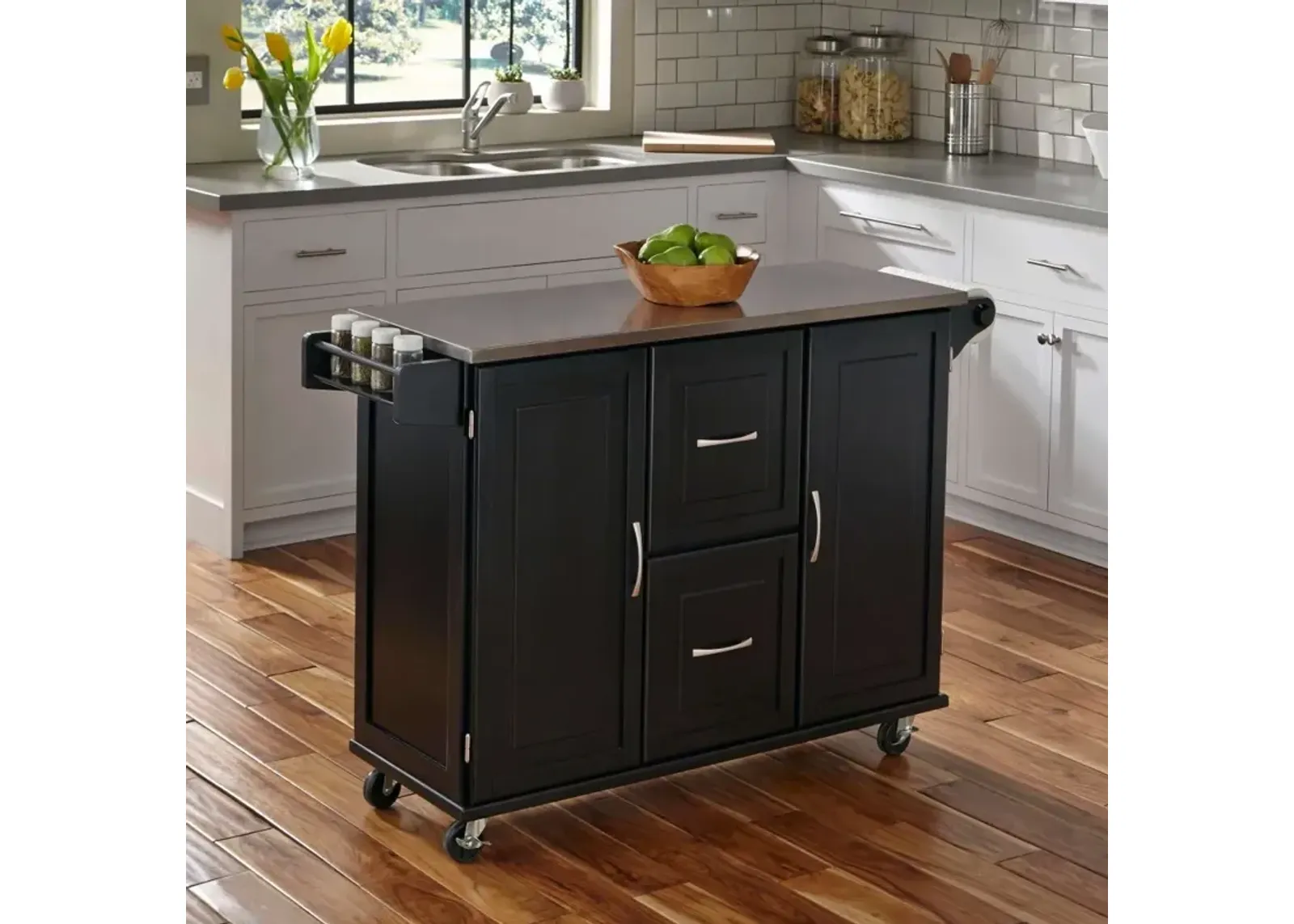 Black Stainless Top Kitchen Cart - Patriot