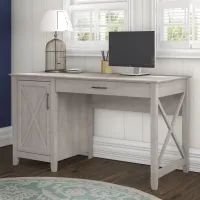 Gray Single Pedestal Desk (54 Inch) - Bush Furniture