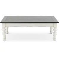 European Cottage Charcoal Gray & White Coffee Table