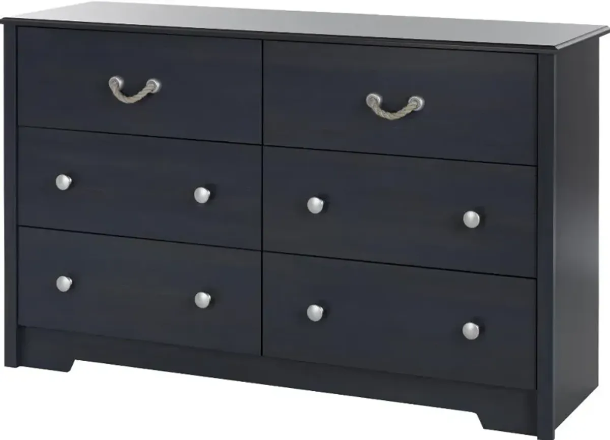 Navali 6 Drawer Blue Dresser - South Shore