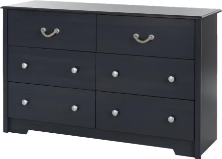 Navali 6 Drawer Blue Dresser - South Shore