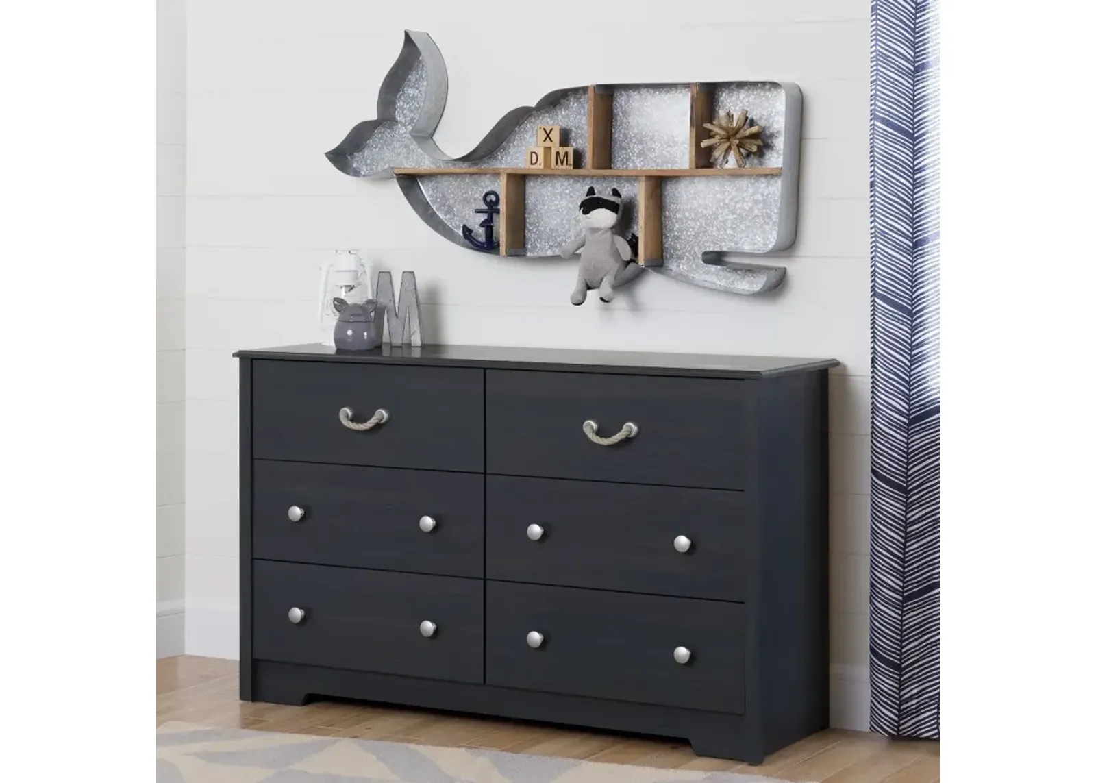 Navali 6 Drawer Blue Dresser - South Shore