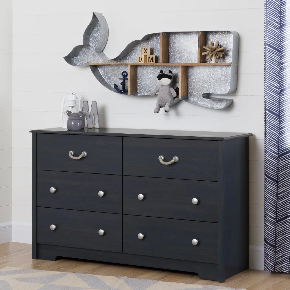 Navali 6 Drawer Blue Dresser - South Shore