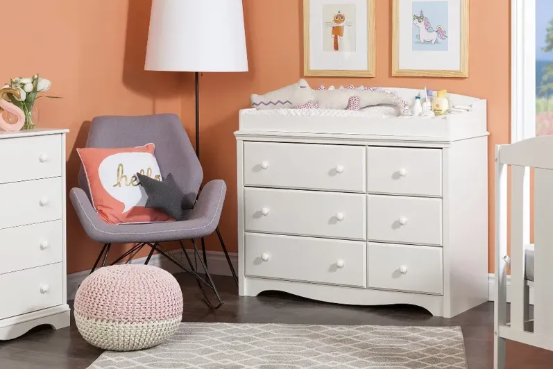 Angel White Changing Table Dresser - South Shore