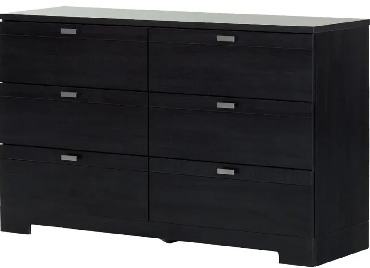 Reevo Black 6-Drawer Double Dresser - South Shore