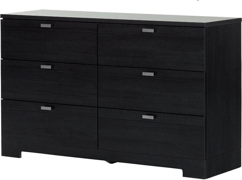 Reevo Black 6-Drawer Double Dresser - South Shore