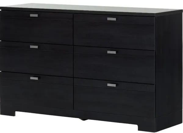 Reevo Black 6-Drawer Double Dresser - South Shore