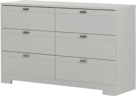 Reevo Gray 6-Drawer Dresser - South Shore