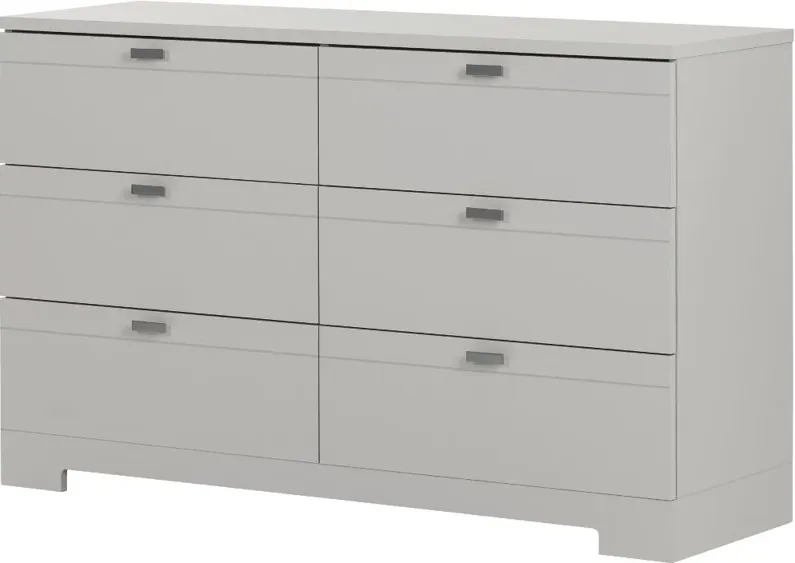 Reevo Gray 6-Drawer Dresser - South Shore