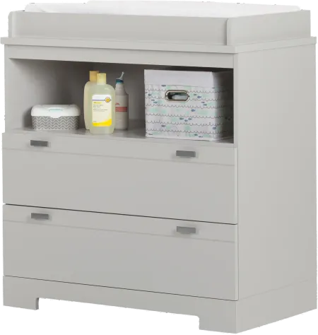 Reevo Gray Changing Table with Storage - South Shore