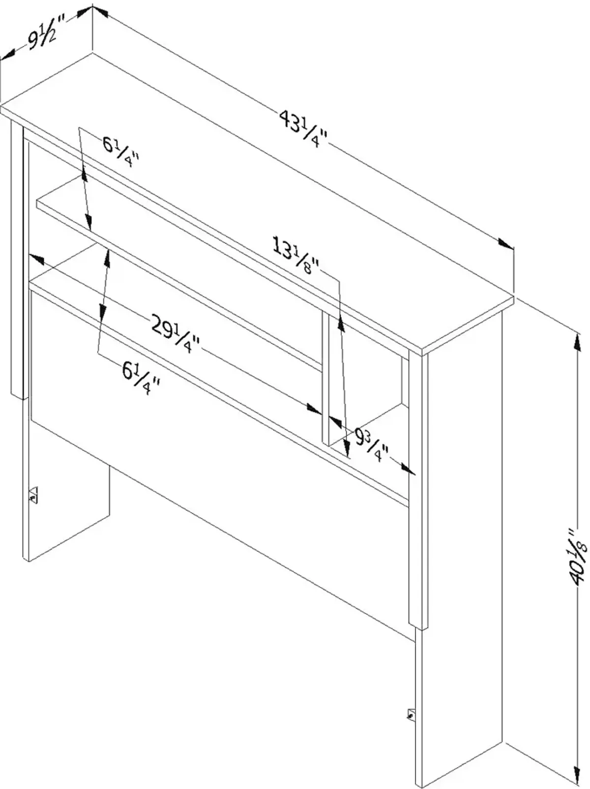 Reevo Gray Twin Bookcase Headboard - South Shore