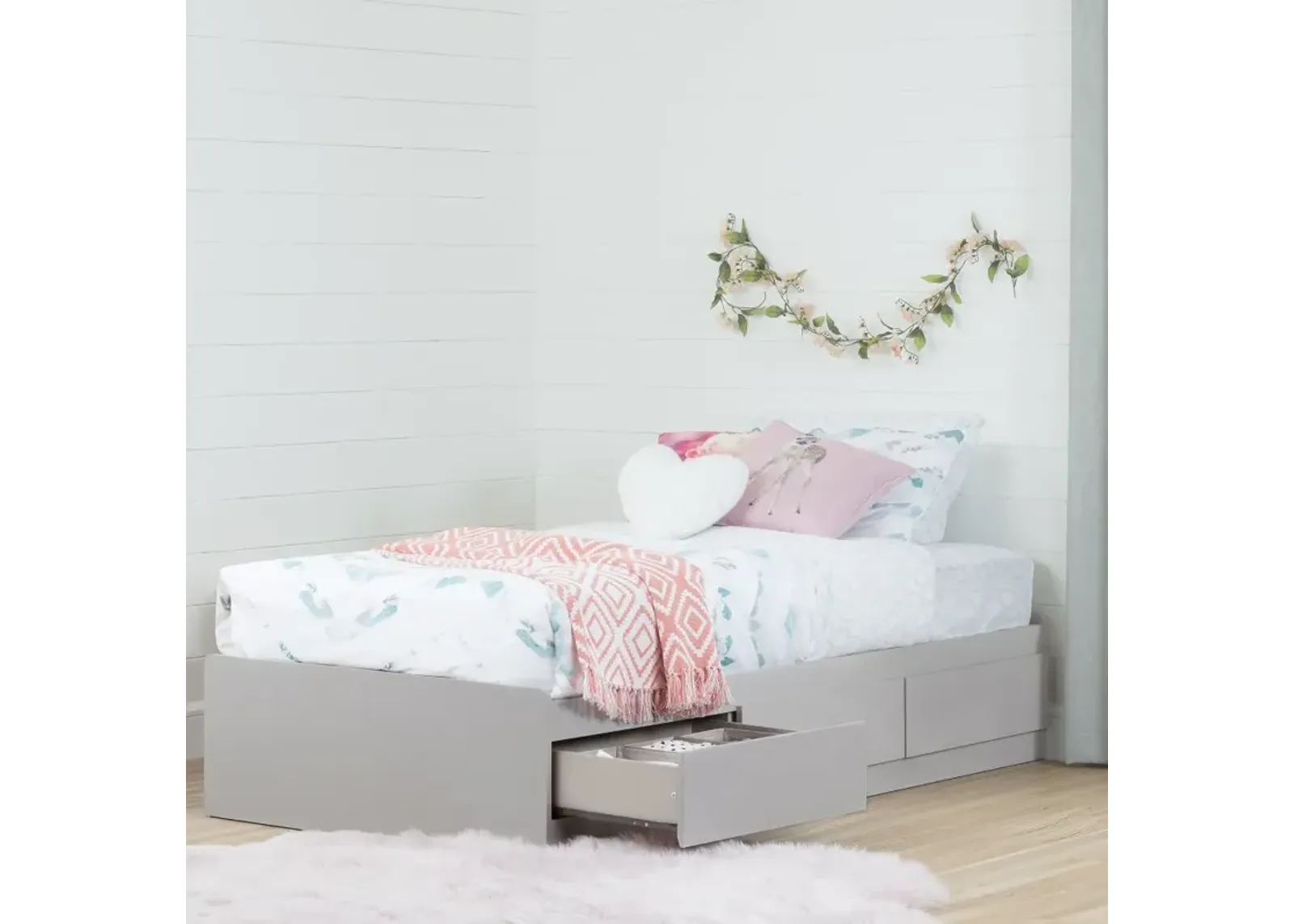 Reevo Gray Twin Mates Bed (39 Inch) - South Shore