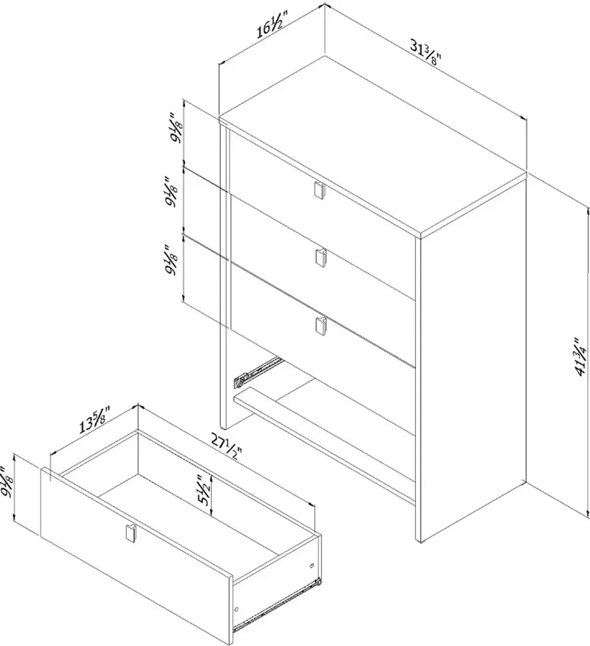 Cookie Gray and White 4-Drawer Chest - South Shore