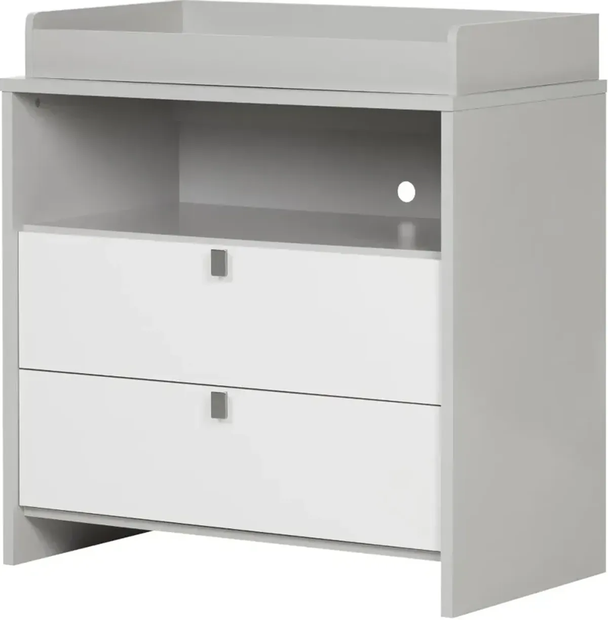 Cookie Gray and White Changing Table with Storage - South Shore