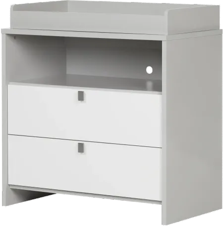Cookie Gray and White Changing Table with Storage - South Shore