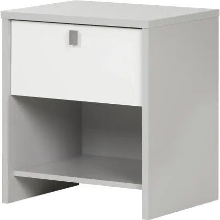Cookie Gray and White Nightstand - South Shore