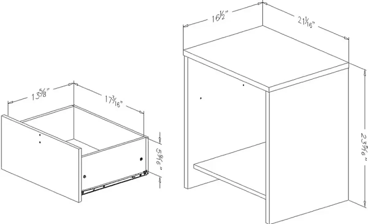 Cookie Gray and White Nightstand - South Shore