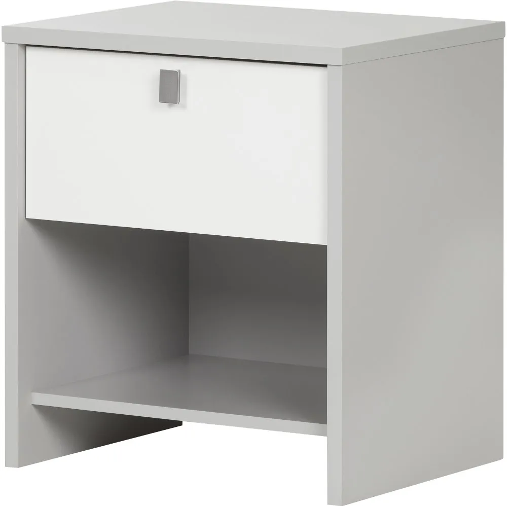 Cookie Gray and White Nightstand - South Shore