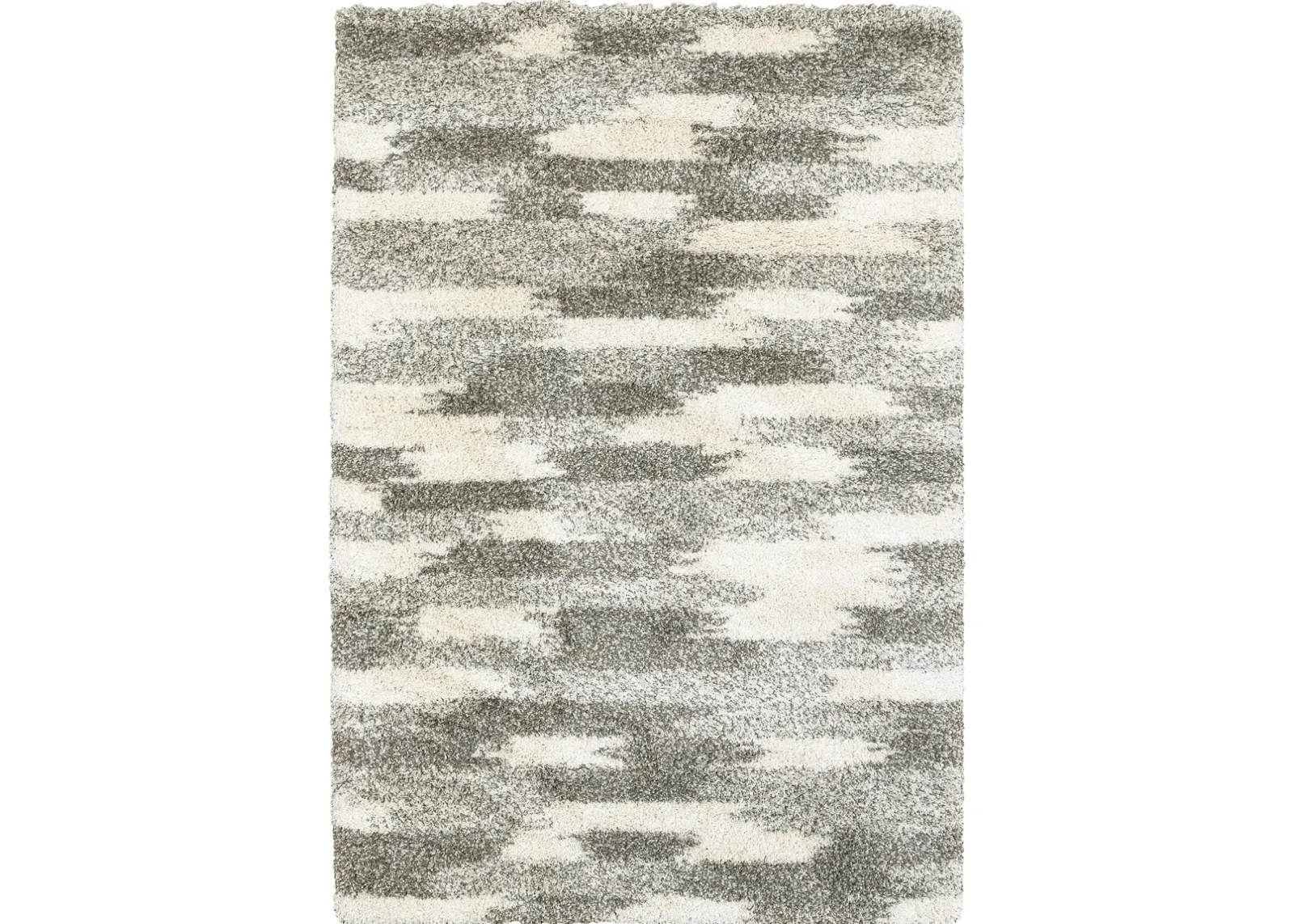 Henderson 5 x 8 Geometric Shag Gray and Ivory Area Rug