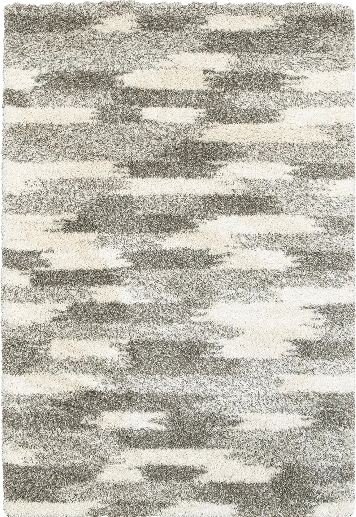 Henderson 5 x 8 Geometric Shag Gray and Ivory Area Rug