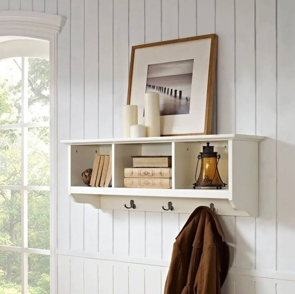 Brennan White Entryway Storage Shelf