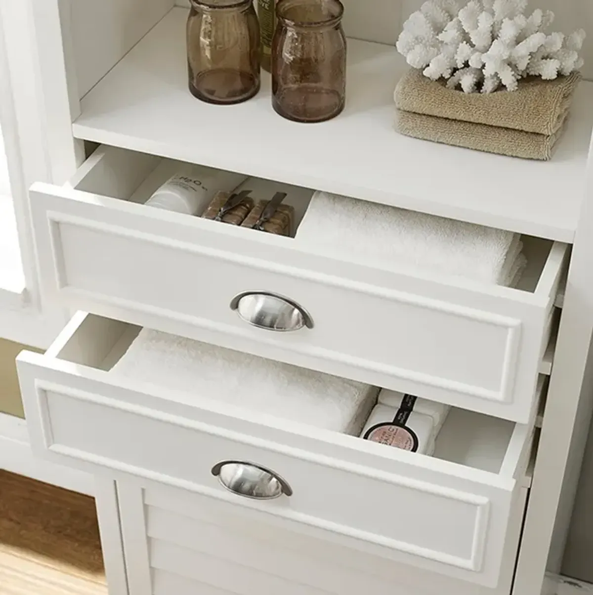 Lydia Tall White Bathroom Cabinet