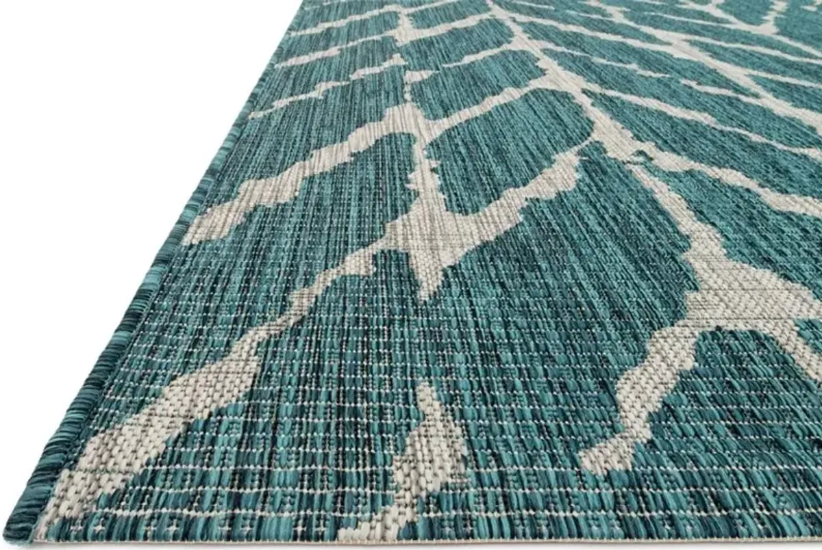 Isle 5 x 8 Medium Teal and Gray Indoor-Outdoor Rug