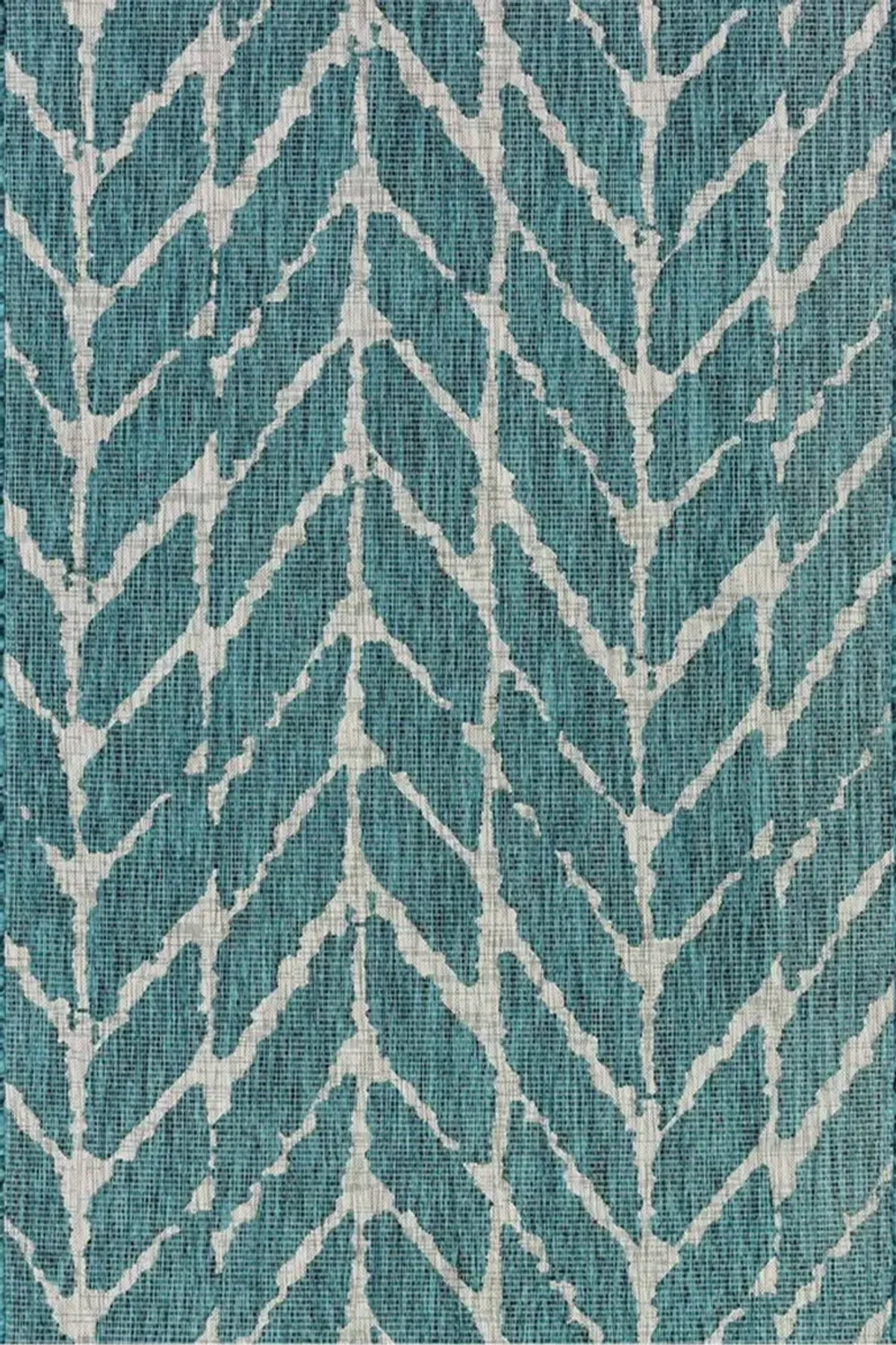 Isle 8 x 11 Large Teal and Gray Indoor-Outdoor Rug