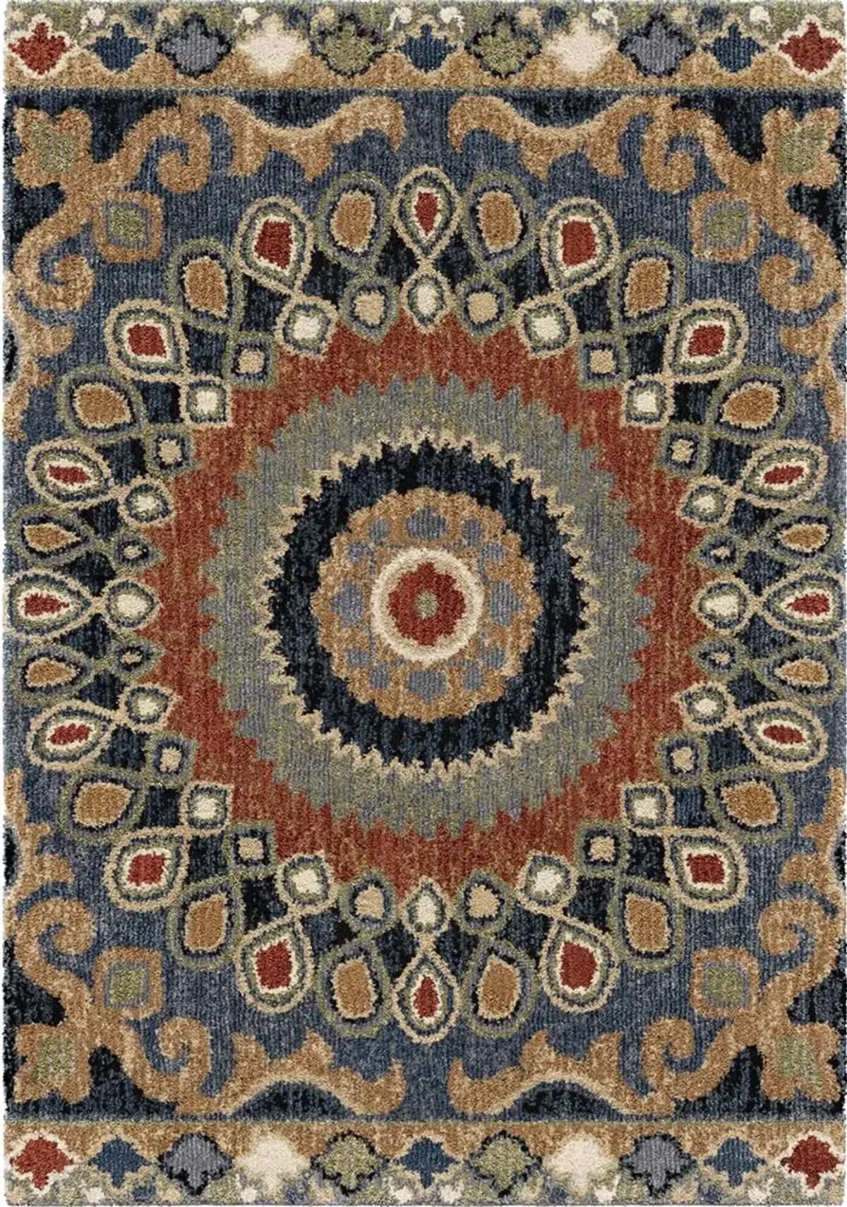 Wild Weave 5 x 8 Blue, Red, and Green Area Rug