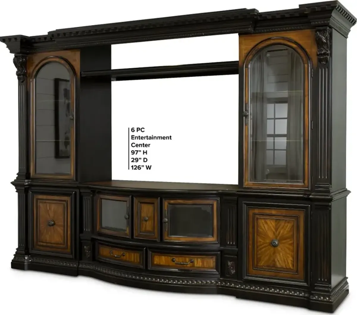 Grand Estates Brown 6 Piece Entertainment Center