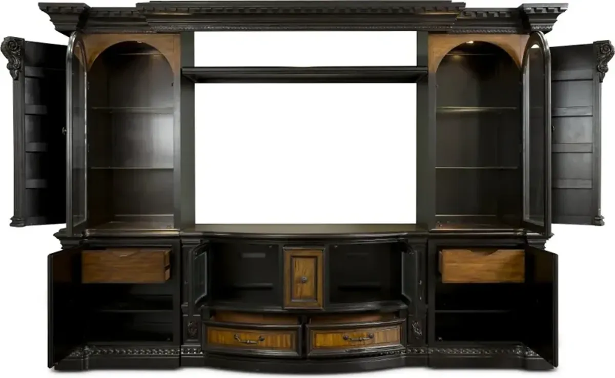 Grand Estates Brown 6 Piece Entertainment Center