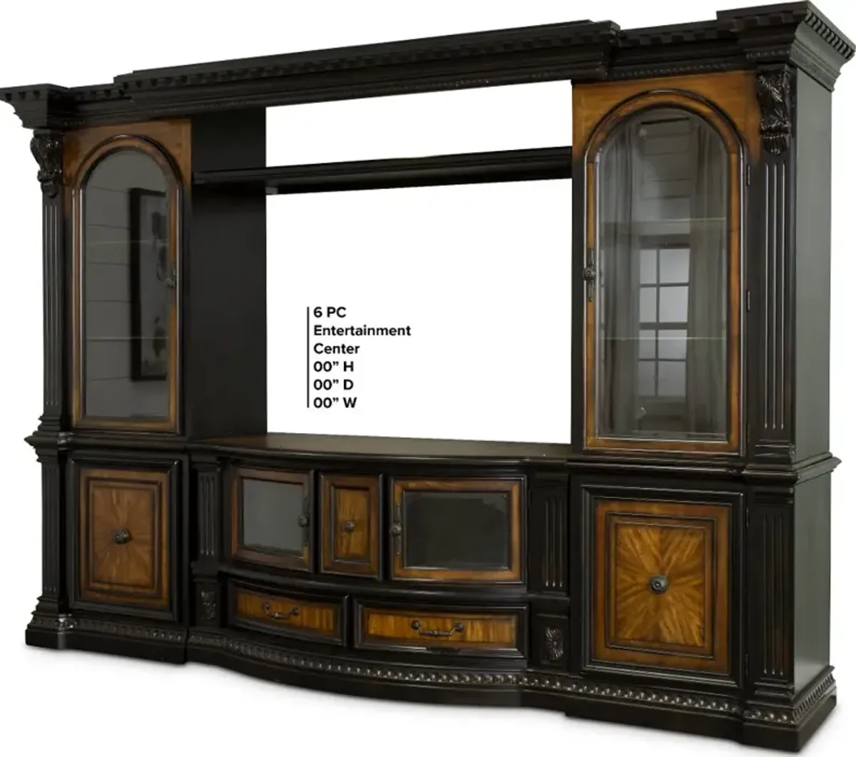Grand Estates Brown 6 Piece Entertainment Center