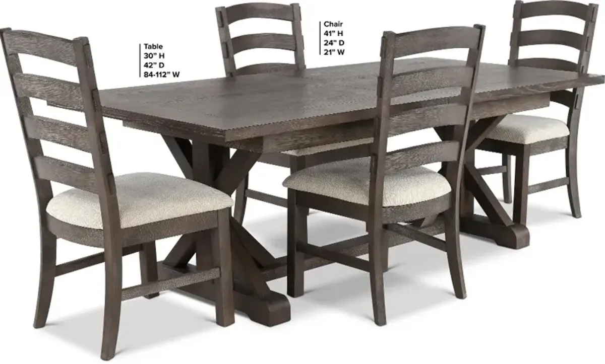 Paladin Charcoal 5 Piece Dining Set