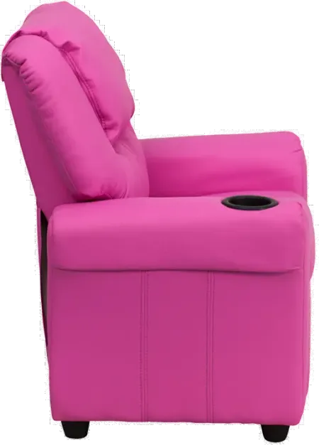 Mini Me Kids Hot Pink Recliner with Cup Holder